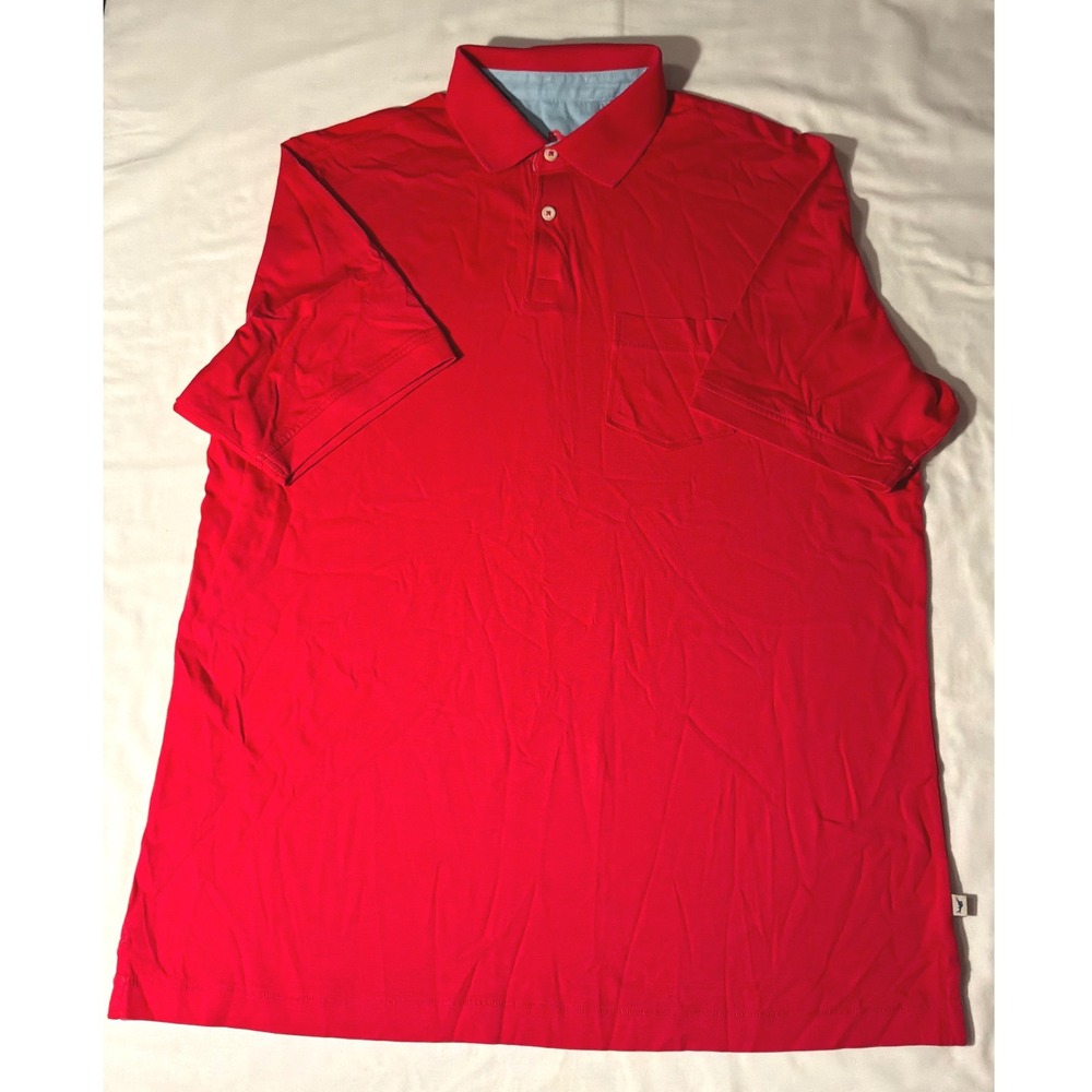 Tommy Bahama Mens Red 100% Supima Cotton Short Sleeve Pocket Polo Shirt Size M